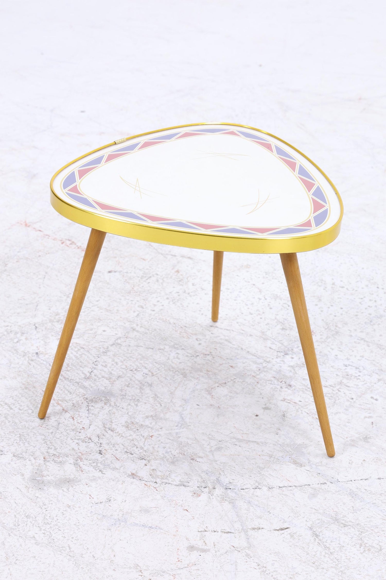 Vintage Blumentisch | Mid Century Nierentisch | Beistelltisch gemustert 60er Jahre