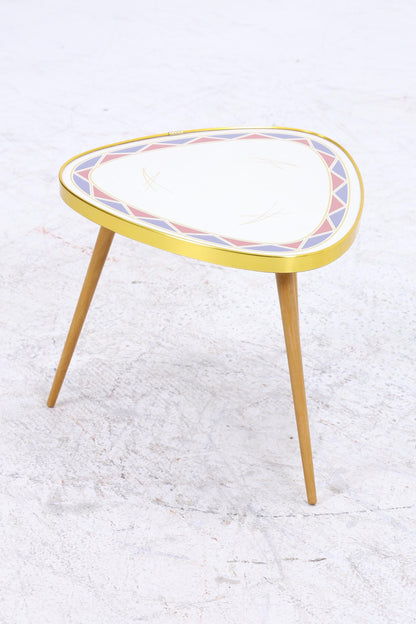 Vintage Blumentisch | Mid Century Nierentisch | Beistelltisch gemustert 60er Jahre