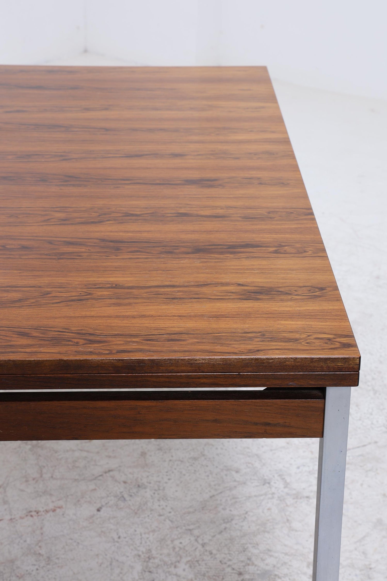 Vintage Palisander Esstisch | Mid-Century Ausziehbarer Küchentisch 1960er Chrom Holz