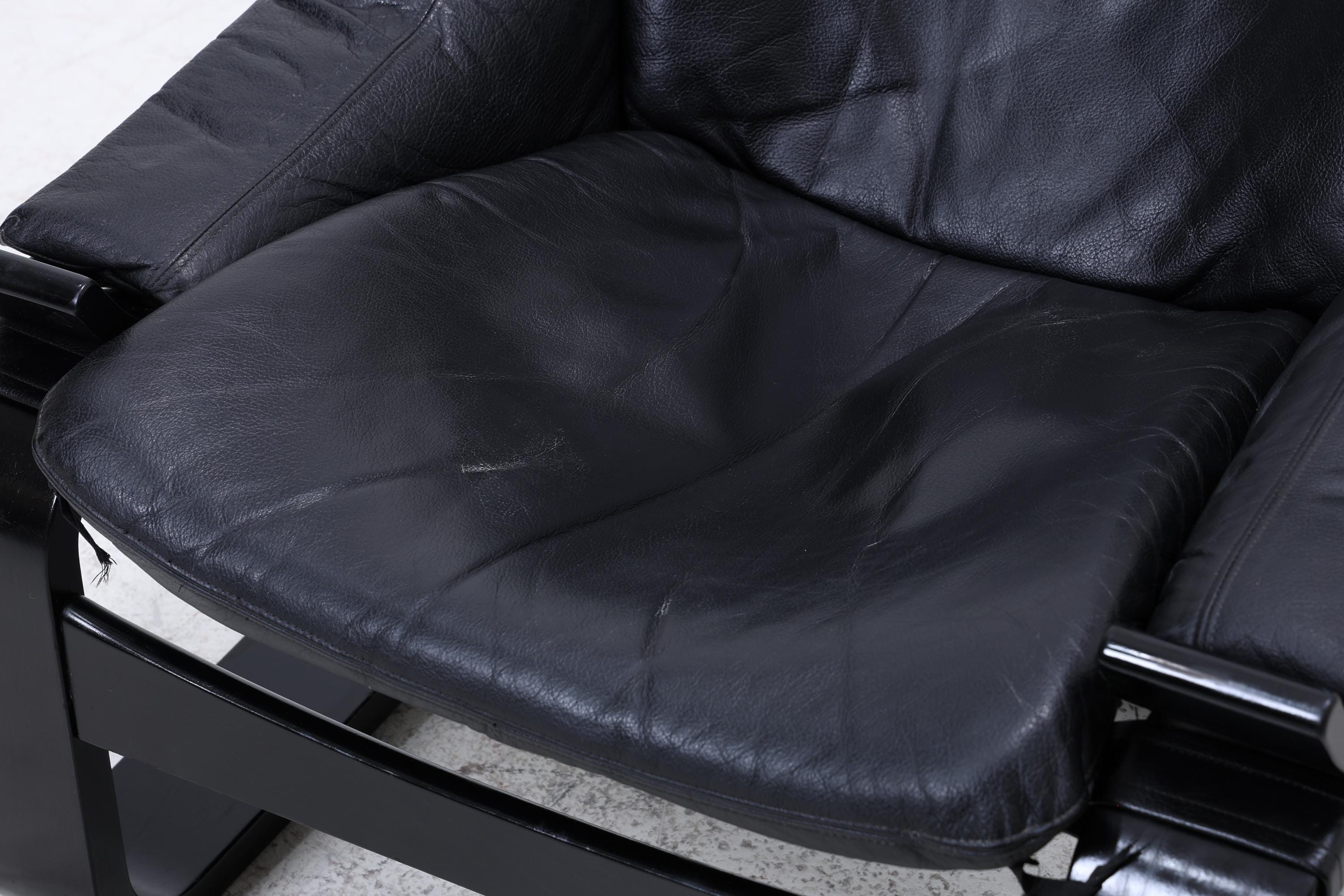 Åke Fribytter Kroken Ledersessel für Nelo | Mid Century Scandinavian Design 1970er