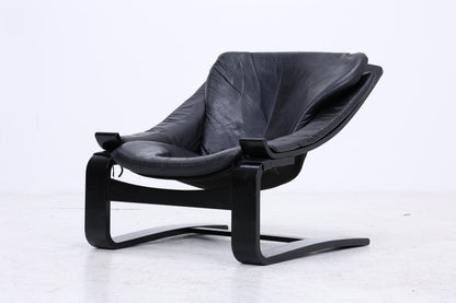 Åke Fribytter Kroken Ledersessel für Nelo | Mid Century Scandinavian Design 1970er