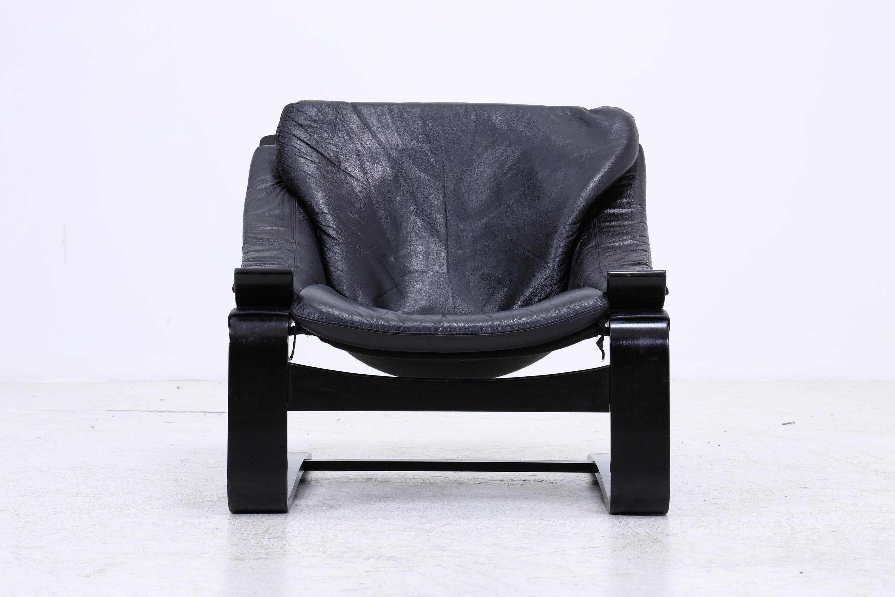 Åke Fribytter Kroken Ledersessel für Nelo | Mid Century Scandinavian Design 1970er