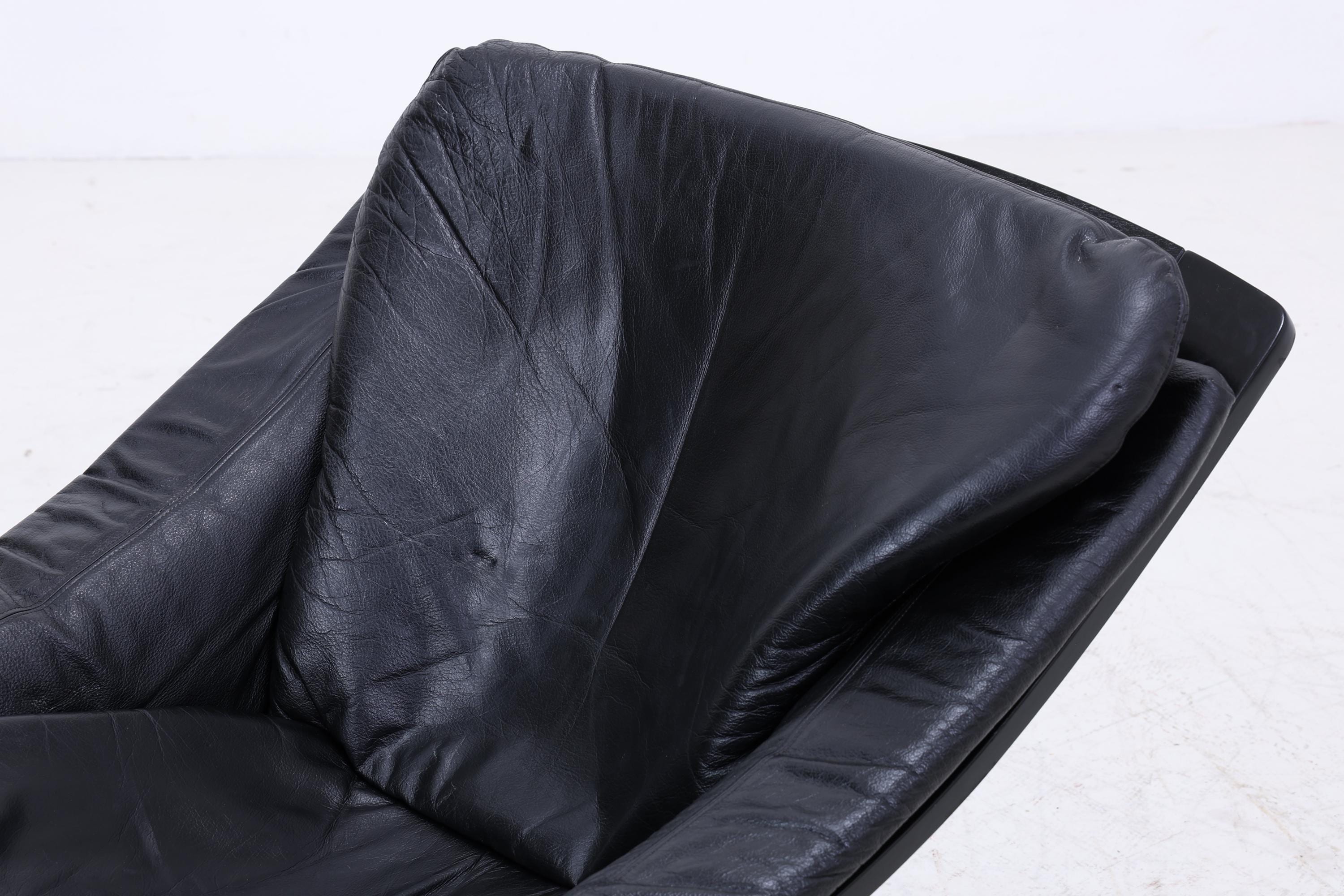 Åke Fribytter Kroken Ledersessel für Nelo | Mid Century Scandinavian Design 1970er