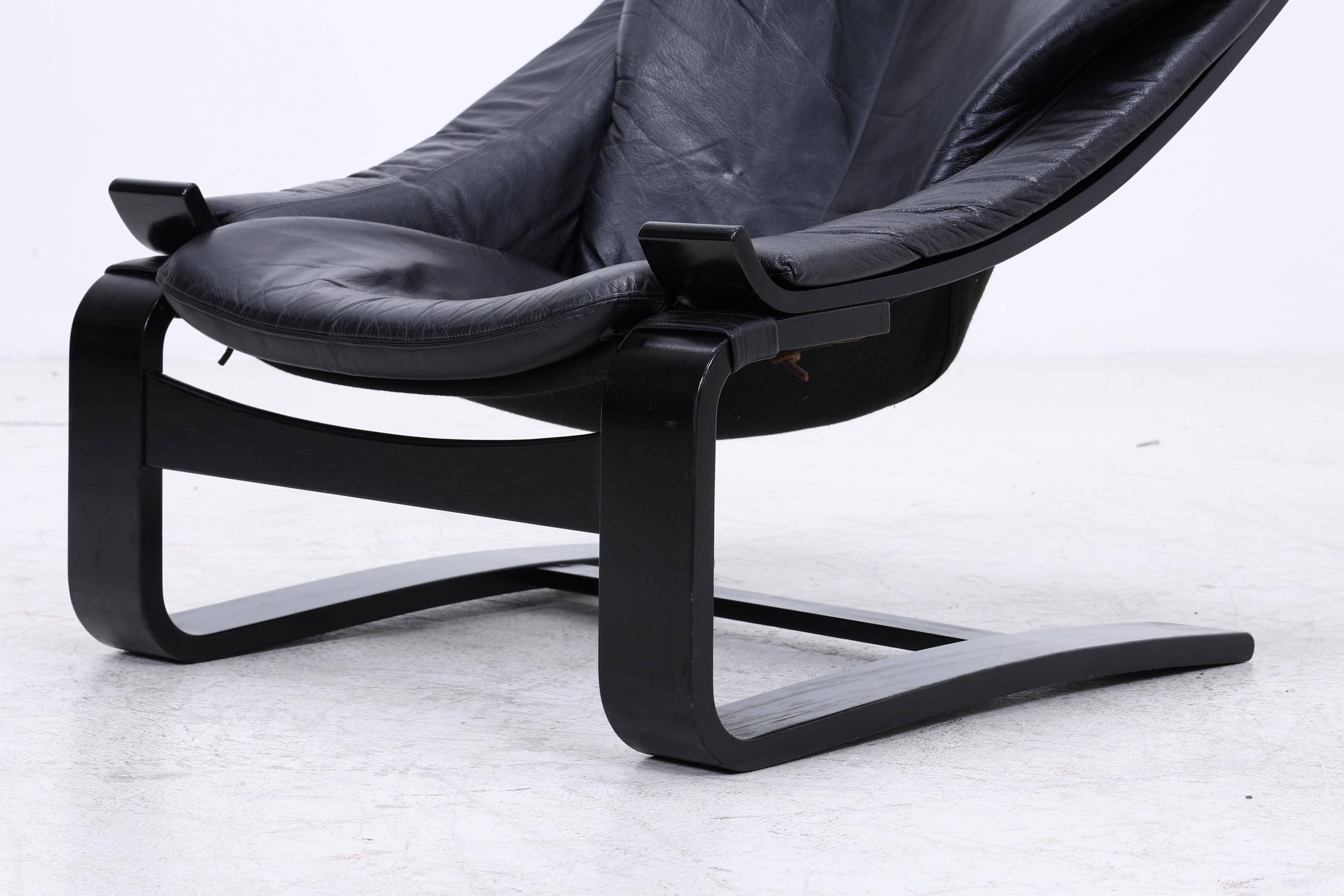 Åke Fribytter Kroken Ledersessel für Nelo | Mid Century Scandinavian Design 1970er