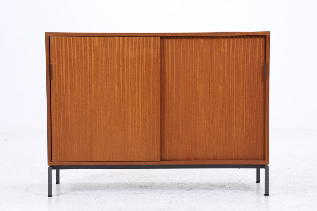 Vintage Kommode mit Schiebetüren | Mid Century 60er Holz Schrank