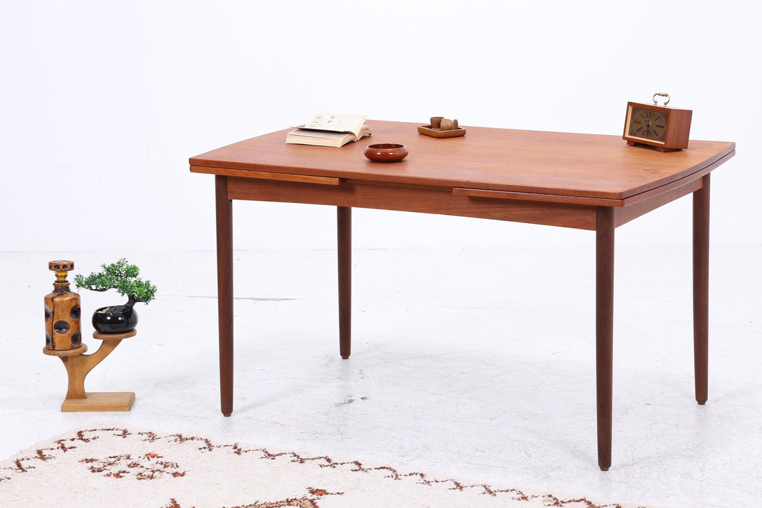 Vintage Teak Esstisch | Mid Century ausziehbarer Küchentisch 60er Jahre Holz