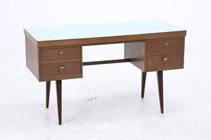 Vintage Schreibtisch | Mid Century Desk mit Resopal Oberfläche 50er 60er Jahre Holz Schubladen