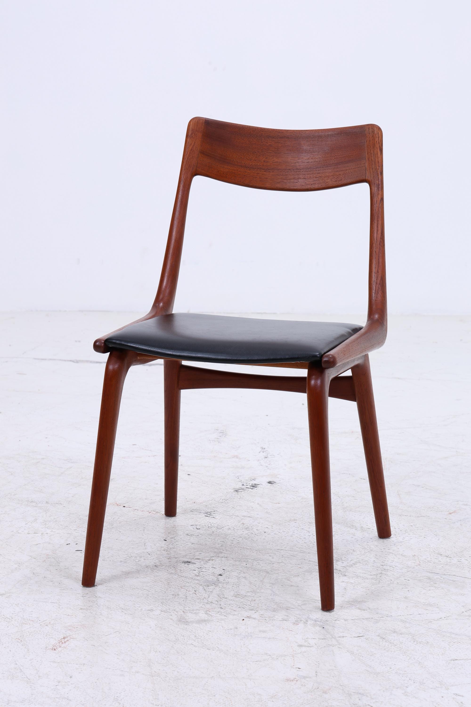 4er Set Modell 370 Boomerang Stühle aus Teak von Alfred Christensen für Slagelse | Mid Century Danish Design Stuhl