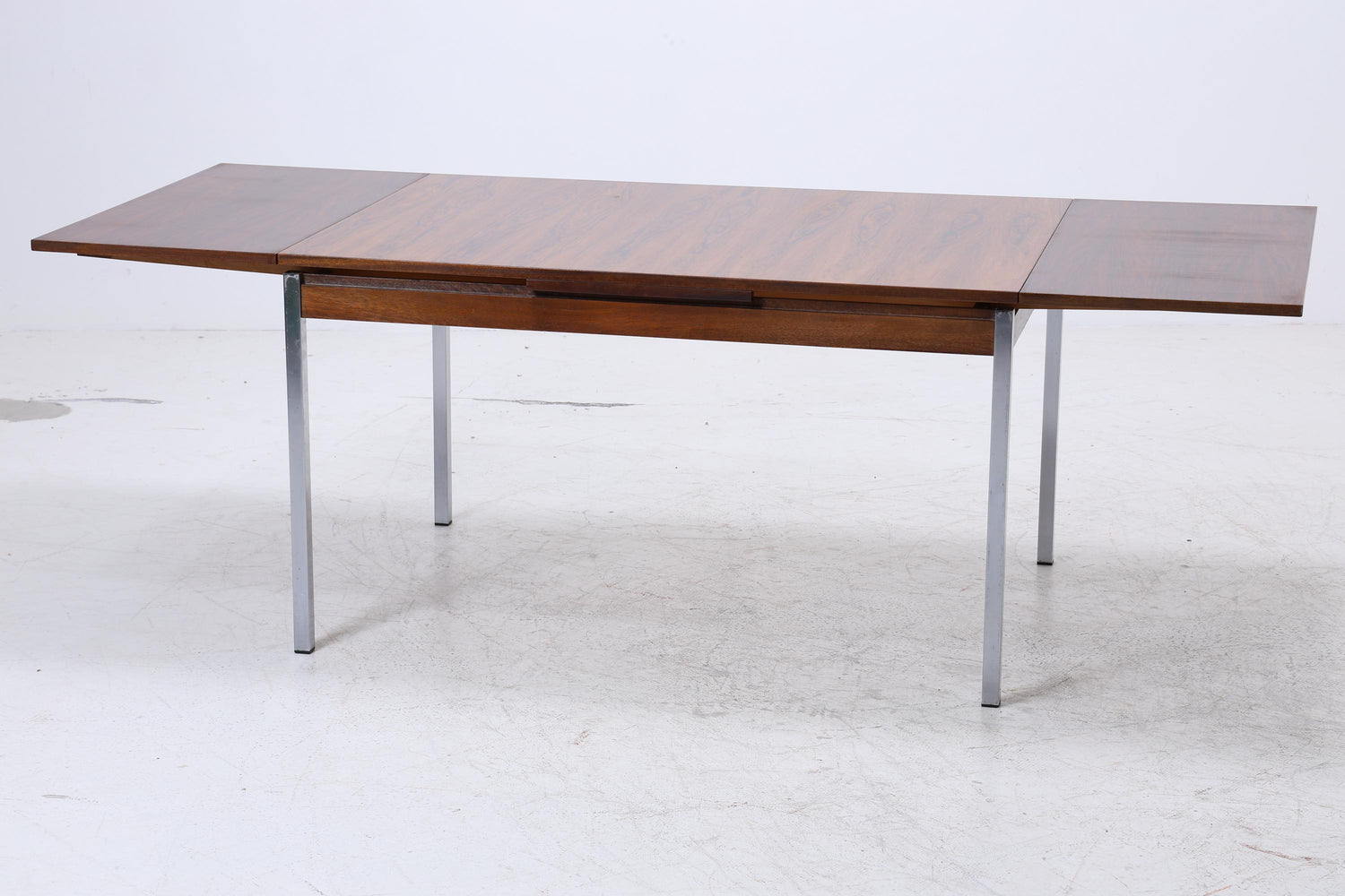 Vintage Palisander Esstisch | Mid-Century Ausziehbarer Küchentisch 1960er Chrom Holz