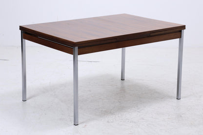 Vintage Palisander Esstisch | Mid-Century Ausziehbarer Küchentisch 1960er Chrom Holz