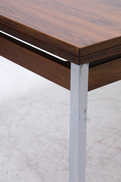 Vintage Palisander Esstisch | Mid-Century Ausziehbarer Küchentisch 1960er Chrom Holz