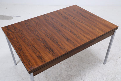 Vintage Palisander Esstisch | Mid-Century Ausziehbarer Küchentisch 1960er Chrom Holz