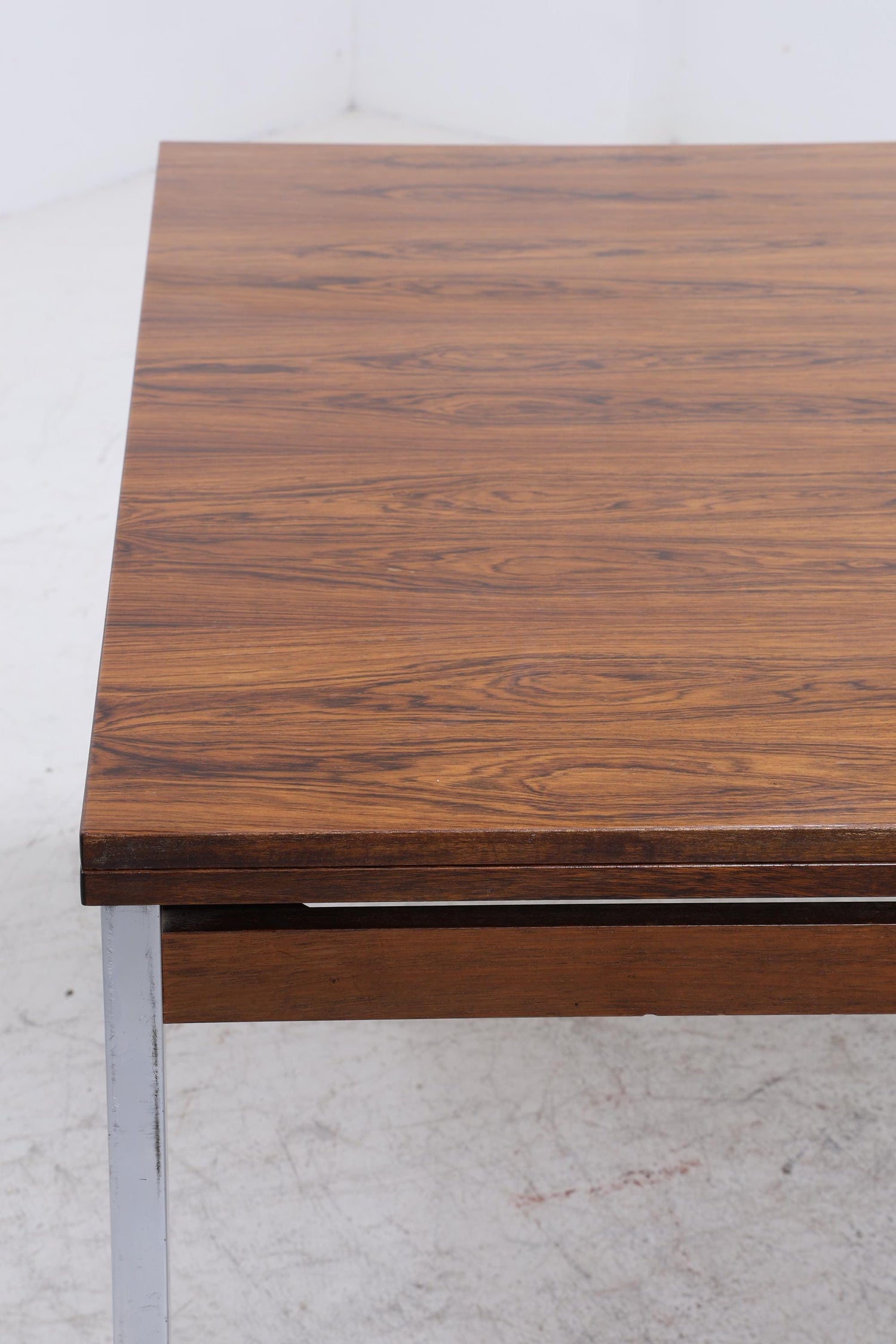 Vintage Palisander Esstisch | Mid-Century Ausziehbarer Küchentisch 1960er Chrom Holz