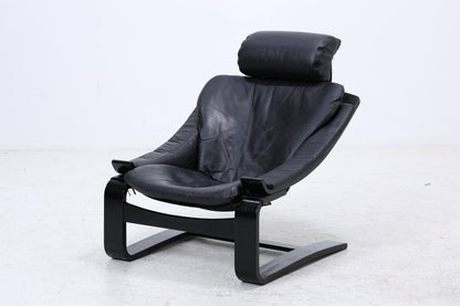 Åke Fribytter Kroken Ledersessel für Nelo | Mid Century Scandinavian Design 1970er