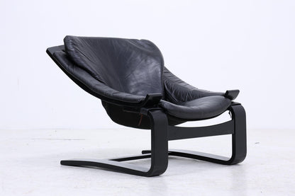 Åke Fribytter Kroken Ledersessel für Nelo | Mid Century Scandinavian Design 1970er
