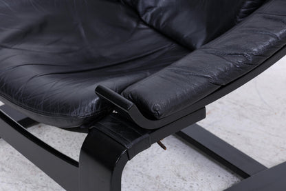 Åke Fribytter Kroken Ledersessel für Nelo | Mid Century Scandinavian Design 1970er