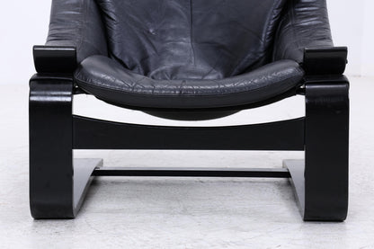 Åke Fribytter Kroken Ledersessel für Nelo | Mid Century Scandinavian Design 1970er