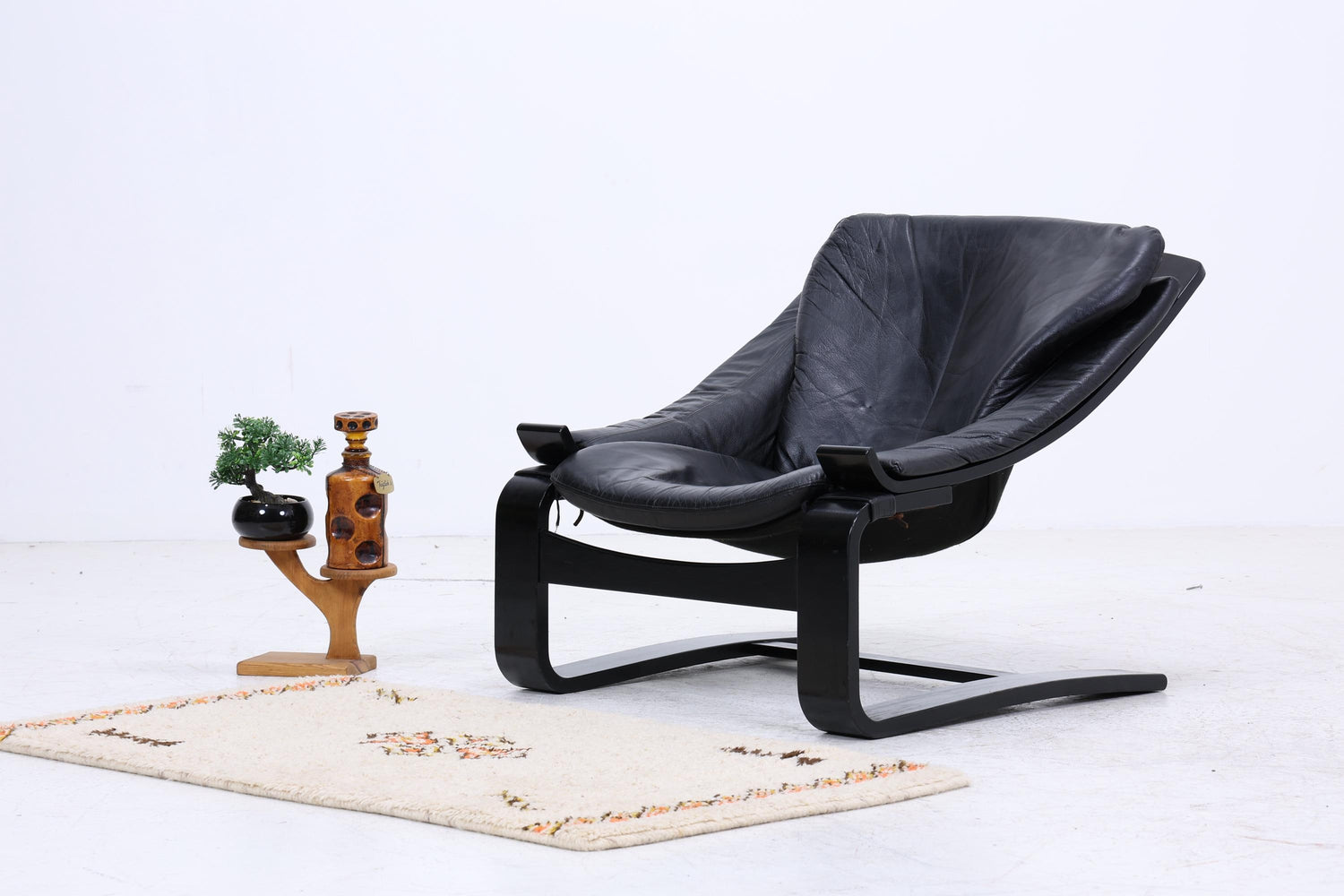 Åke Fribytter Kroken Ledersessel für Nelo | Mid Century Scandinavian Design 1970er
