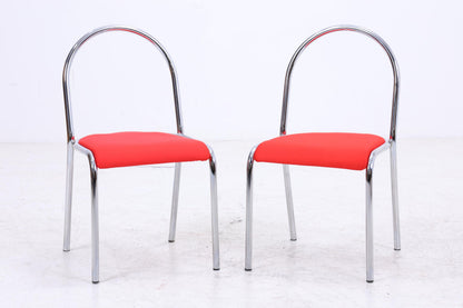 2er Set Chrom Stühle | Mid Century Designklassiker | Vintage Stuhl | Retro Stuhl
