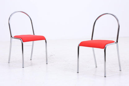 2er Set Chrom Stühle | Mid Century Designklassiker | Vintage Stuhl | Retro Stuhl