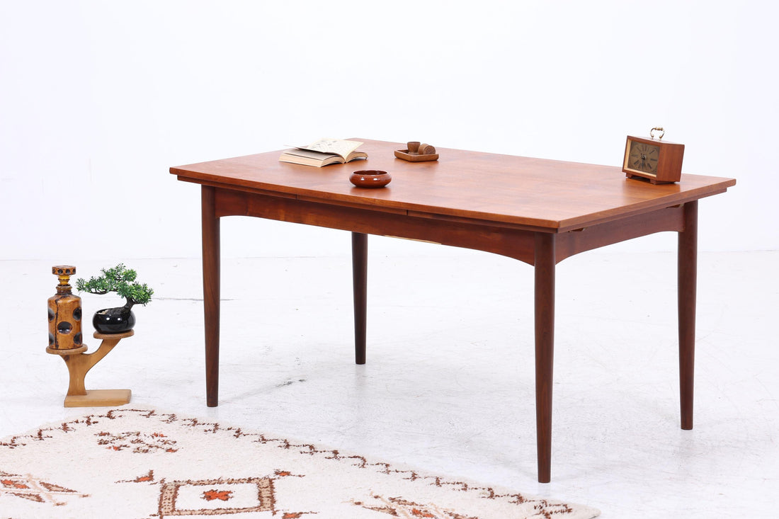 Vintage Teak Esstisch | Mid Century ausziehbarer Küchentisch 60er Jahre Holz