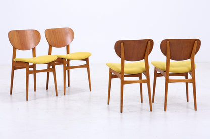 4er Set Vintage Teak Stühle | Mid Century Stuhl 60er Jahre | Danish Design Küchenstuhl Holz