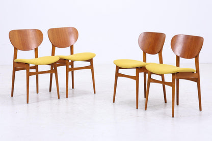 4er Set Vintage Teak Stühle | Mid Century Stuhl 60er Jahre | Danish Design Küchenstuhl Holz