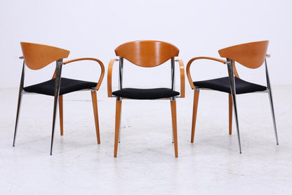 3er Set Spanische Vintage Stühle von Paco Capdell | 1980er Jahre Stuhl