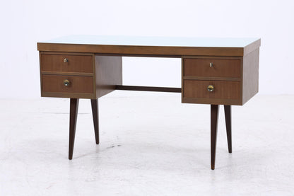 Vintage Schreibtisch | Mid Century Desk mit Resopal Oberfläche 50er 60er Jahre Holz Schubladen