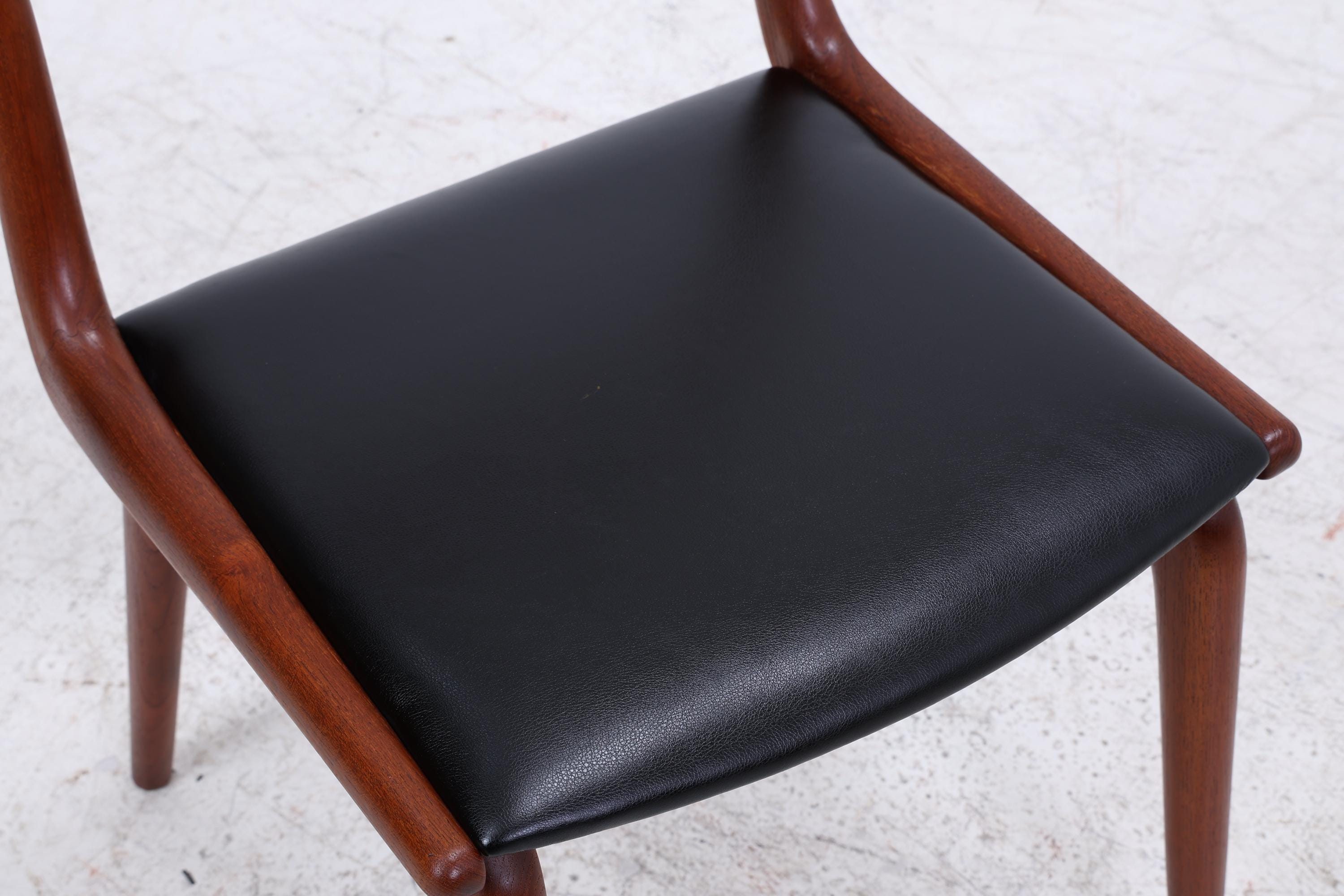 4er Set Modell 370 Boomerang Stühle aus Teak von Alfred Christensen für Slagelse | Mid Century Danish Design Stuhl