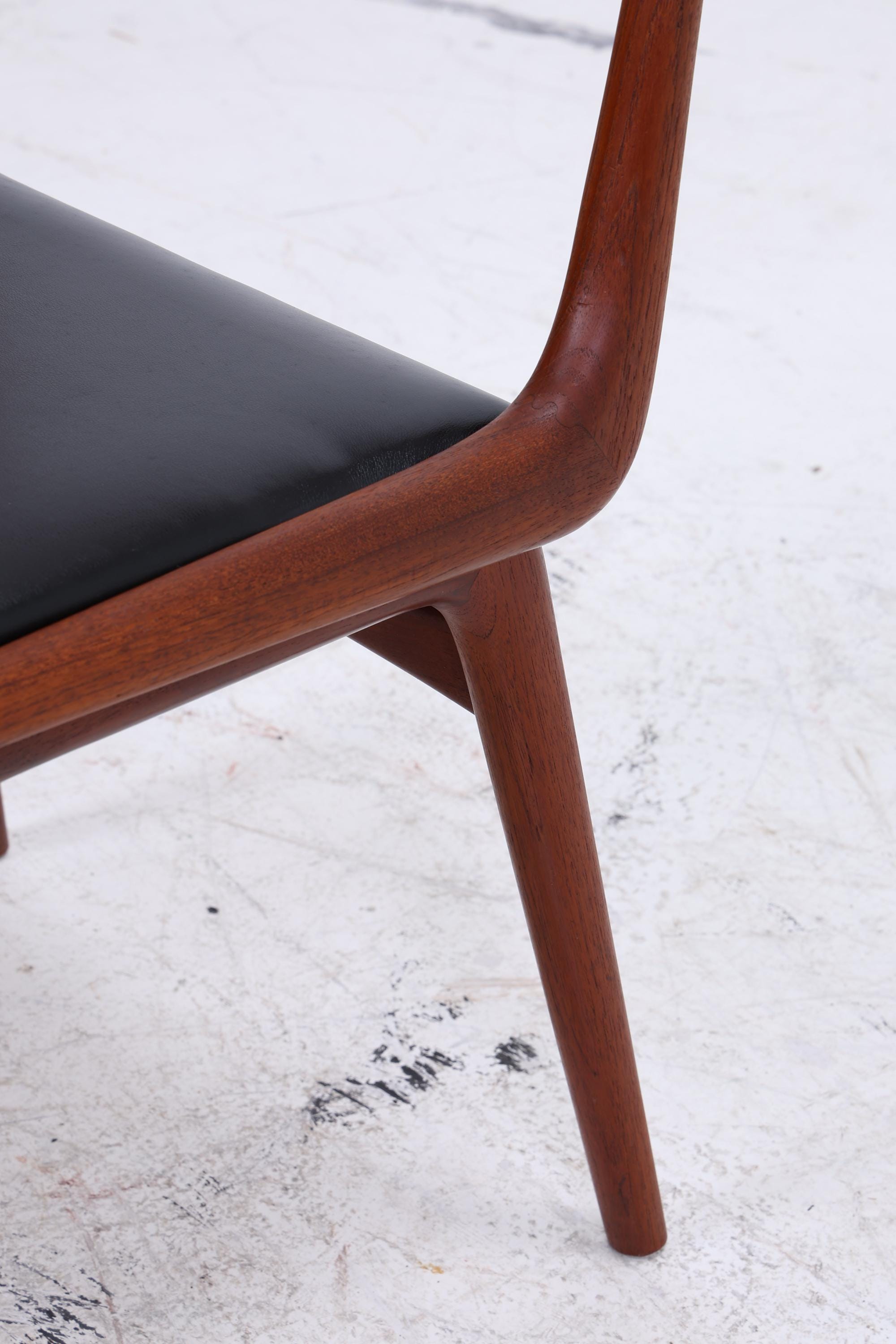 4er Set Modell 370 Boomerang Stühle aus Teak von Alfred Christensen für Slagelse | Mid Century Danish Design Stuhl