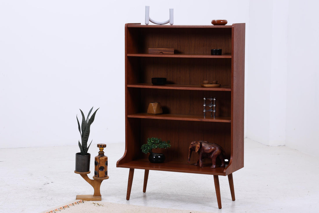 Vintage Teak Bücherregal | Mid Century Regal | 60er Retro Holz Aufbewahrung