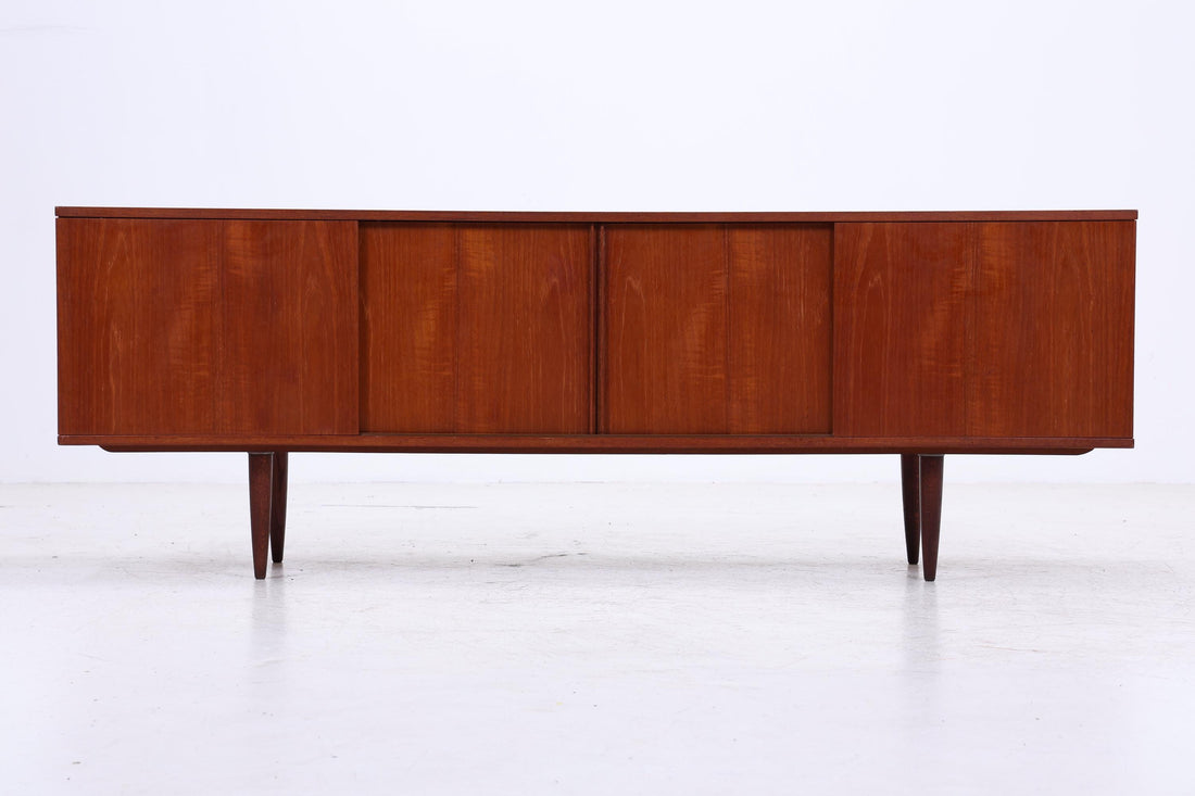 Vintage Teak Sideboard mit Schiebetüren | Mid Century Schrank 60er 70er Jahre