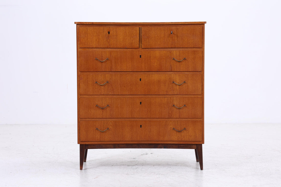 Vintage Teak Kommode | Mid Century Schubladen Schrank Holz Aufbewahrung 60er 70er