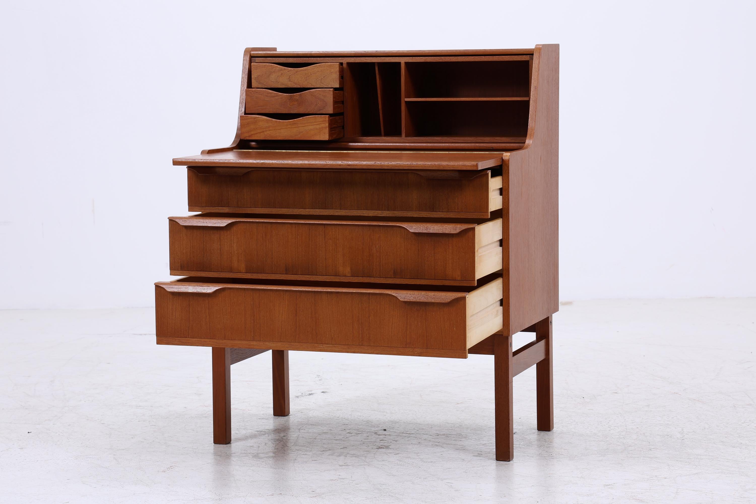 Vintage Teak Sekretär 60er Jahre | Mid Century Schrank Arbeitstisch Retro Holz Aufbewahrung Frisierkommode