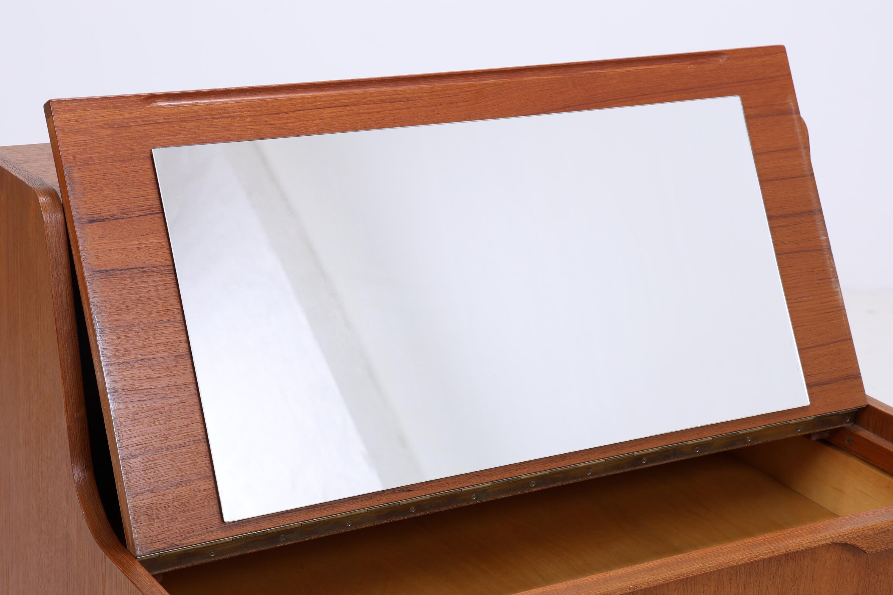 Vintage Teak Sekretär 60er Jahre | Mid Century Schrank Arbeitstisch Retro Holz Aufbewahrung Frisierkommode