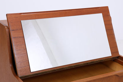 Vintage Teak Sekretär 60er Jahre | Mid Century Schrank Arbeitstisch Retro Holz Aufbewahrung Frisierkommode