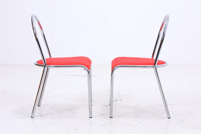 2er Set Chrom Stühle | Mid Century Designklassiker | Vintage Stuhl | Retro Stuhl
