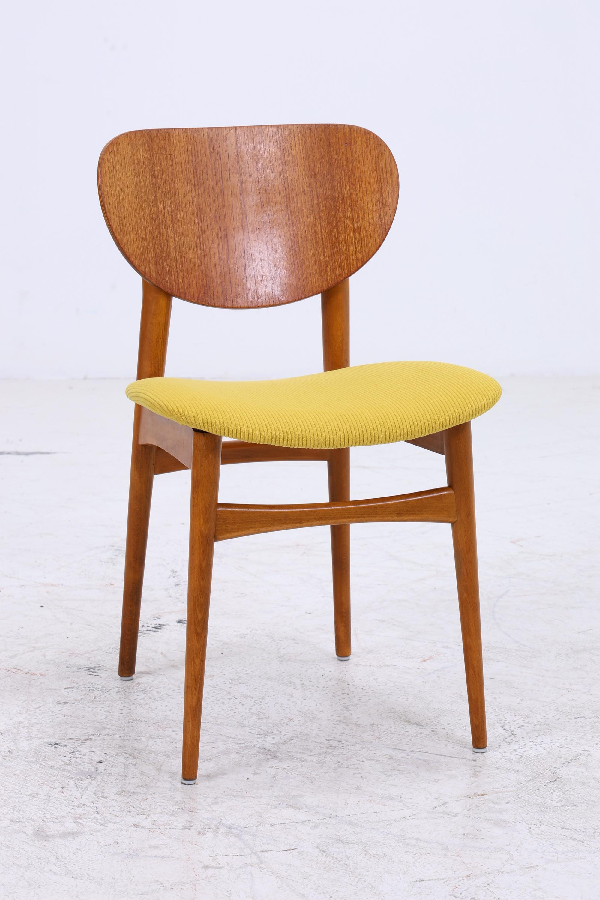 4er Set Vintage Teak Stühle | Mid Century Stuhl 60er Jahre | Danish Design Küchenstuhl Holz