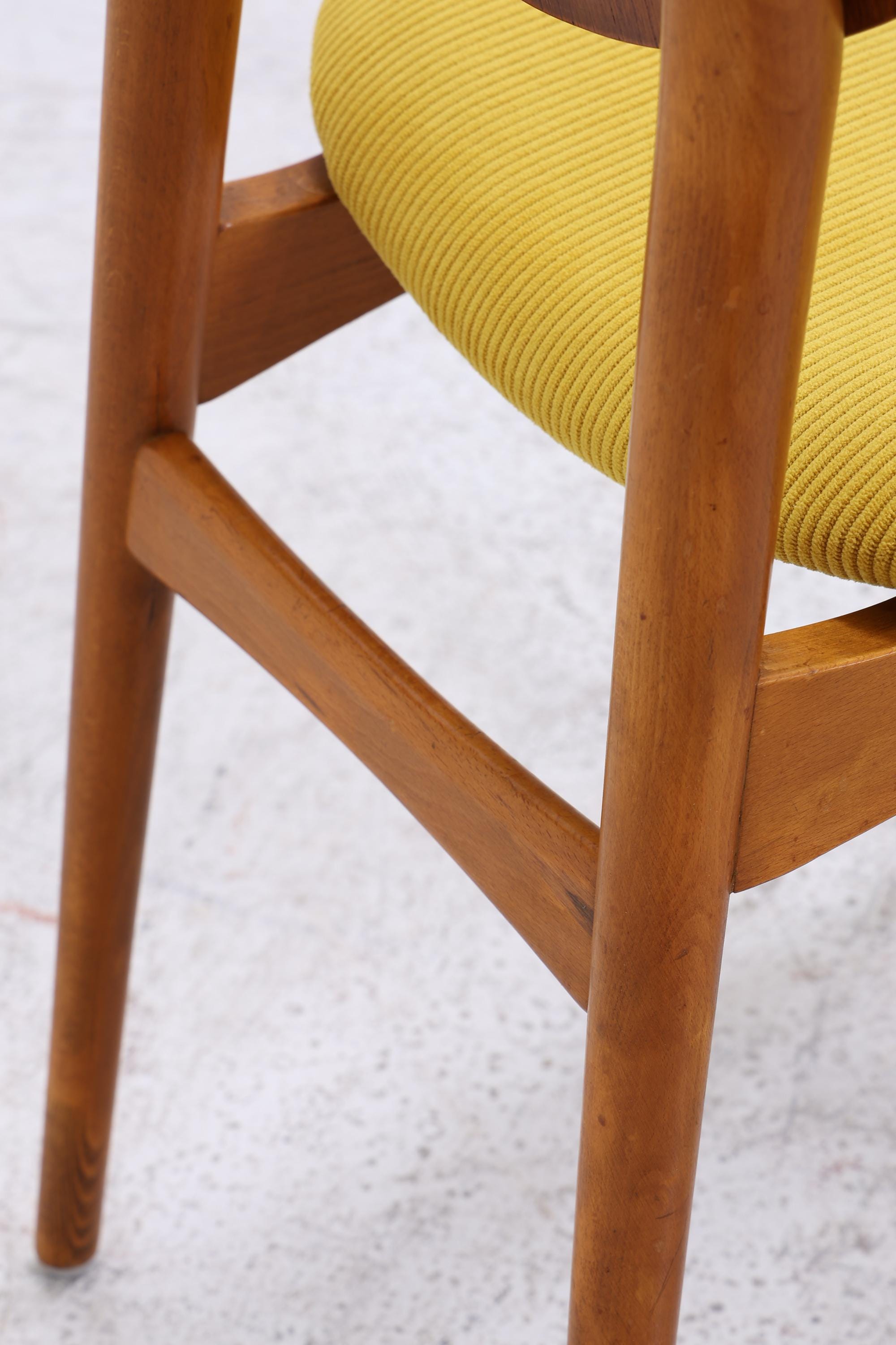 4er Set Vintage Teak Stühle | Mid Century Stuhl 60er Jahre | Danish Design Küchenstuhl Holz
