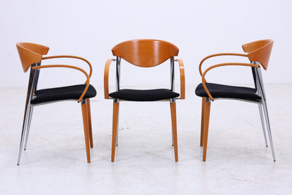 3er Set Spanische Vintage Stühle von Paco Capdell | 1980er Jahre Stuhl