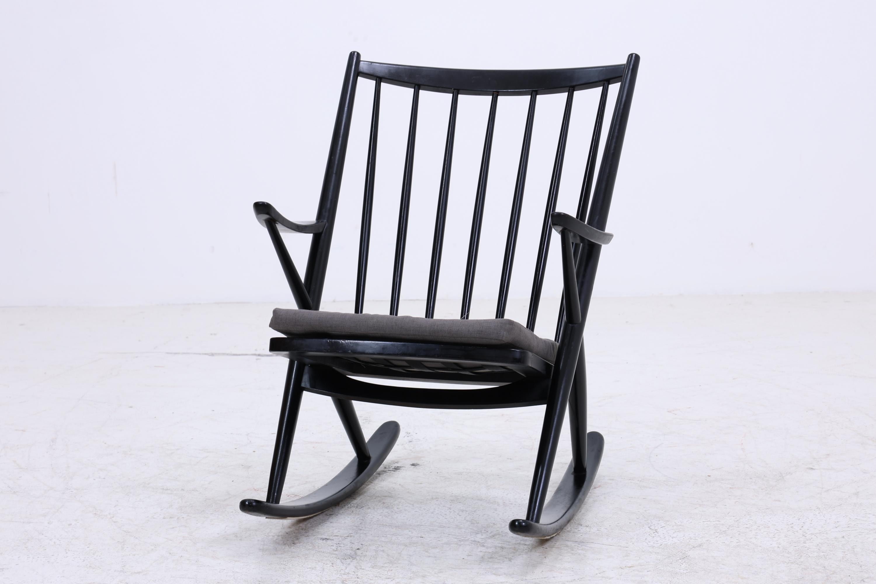 Vintage Schaukelstuhl Modell 182 Rocking Chair von Frank Reenskaug für Bramin | Danish Design Mid Century Sessel