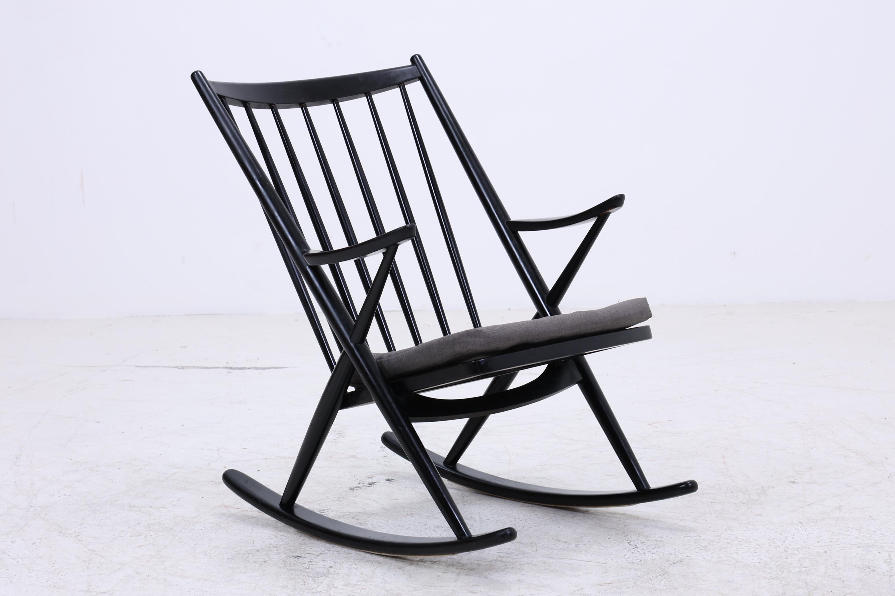 Vintage Schaukelstuhl Modell 182 Rocking Chair von Frank Reenskaug für Bramin | Danish Design Mid Century Sessel