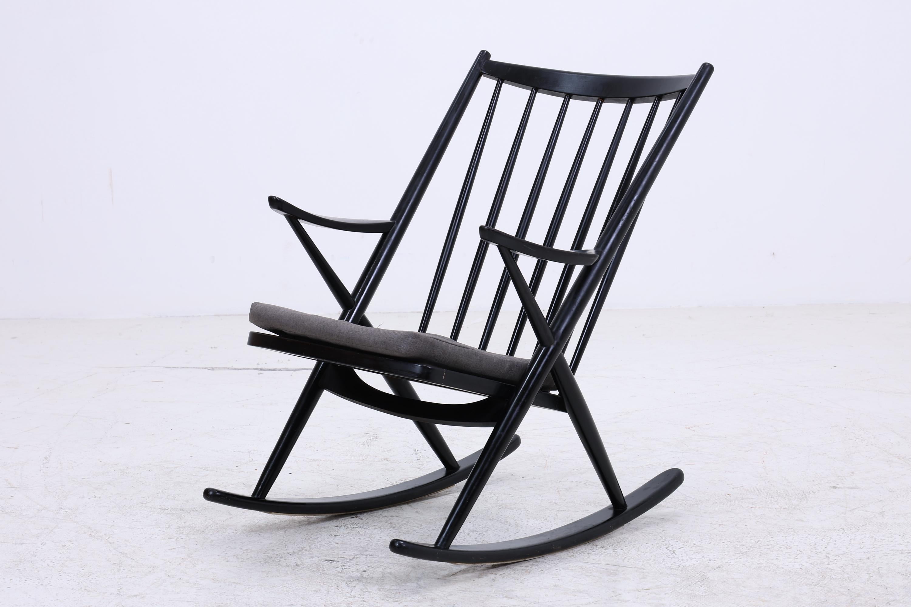 Vintage Schaukelstuhl Modell 182 Rocking Chair von Frank Reenskaug für Bramin | Danish Design Mid Century Sessel