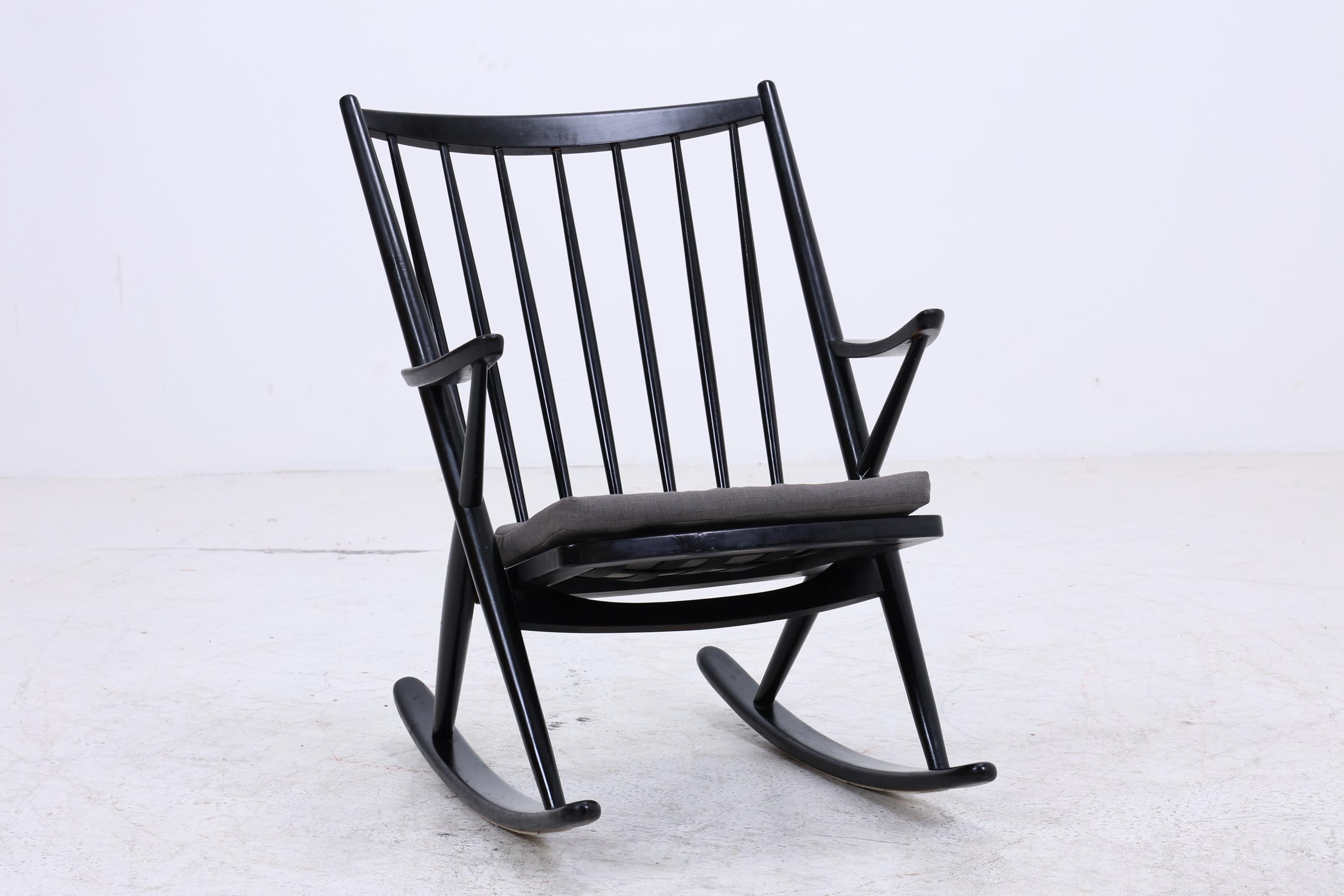 Vintage Schaukelstuhl Modell 182 Rocking Chair von Frank Reenskaug für Bramin | Danish Design Mid Century Sessel