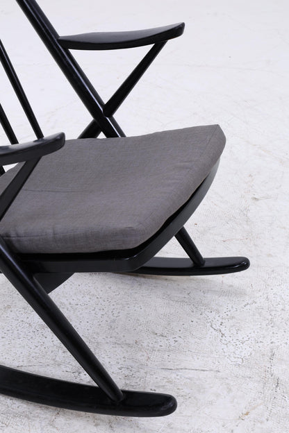 Vintage Schaukelstuhl Modell 182 Rocking Chair von Frank Reenskaug für Bramin | Danish Design Mid Century Sessel