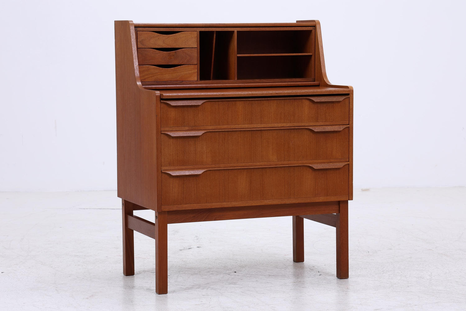 Vintage Teak Sekretär 60er Jahre | Mid Century Schrank Arbeitstisch Retro Holz Aufbewahrung Frisierkommode