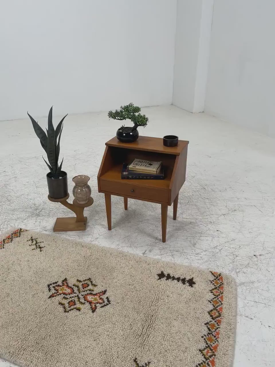 Vintage Teak Mini Kommode 60er Jahre  | Danish Design Mid Century Holz Nachttisch mit Schubladen Aufbewahrung