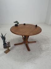 Vintage Teak Esstisch | Mid Century runder Holztisch Teak massiv 60er Jahre