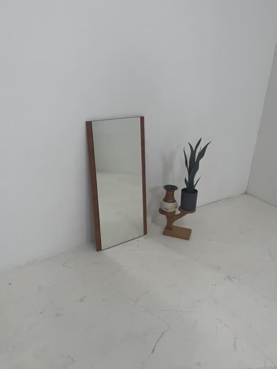 Wundervoller Vintage Spiegel 60er Jahre | Mid Century Hänge Spiegel Mirror Teak Holz Retro Schräg Vintage